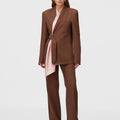 Retori Denim Belt Jacket Clay - Ready To Wear - Luxury Coats & Jackets for Women - Full Model