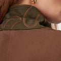 Retori Denim Belt Jacket Clay - Ready To Wear - Luxury Coats & Jackets for Women - Neck Detail
