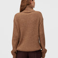Retori Ribbed Turtleneck Clay - Knitwear - Luxury Sweaters for Men and Women - Back Woman