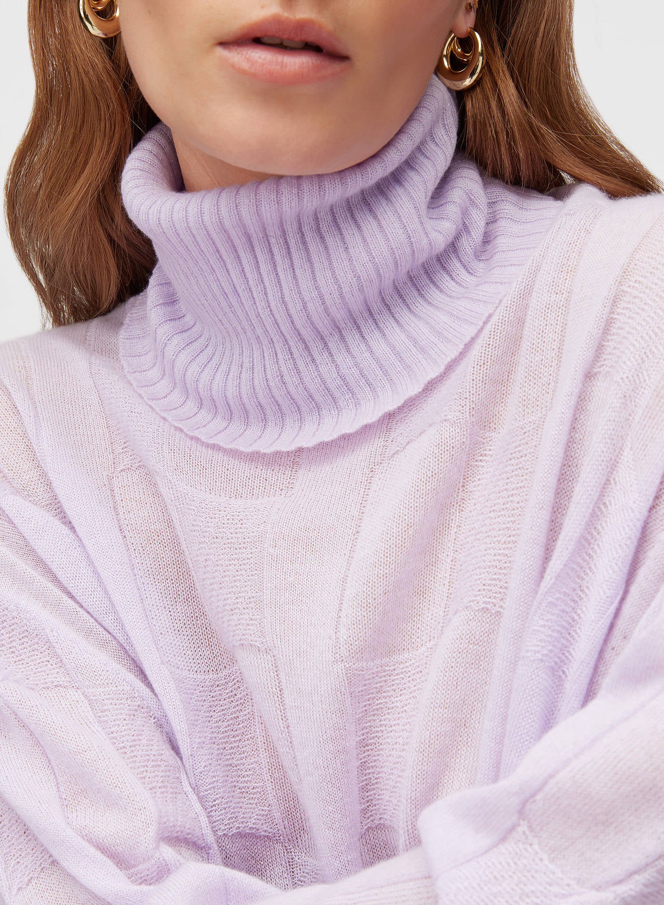 Retori Waves Turtleneck Iris - Knitwear - Luxury Sweaters for Women - Detail