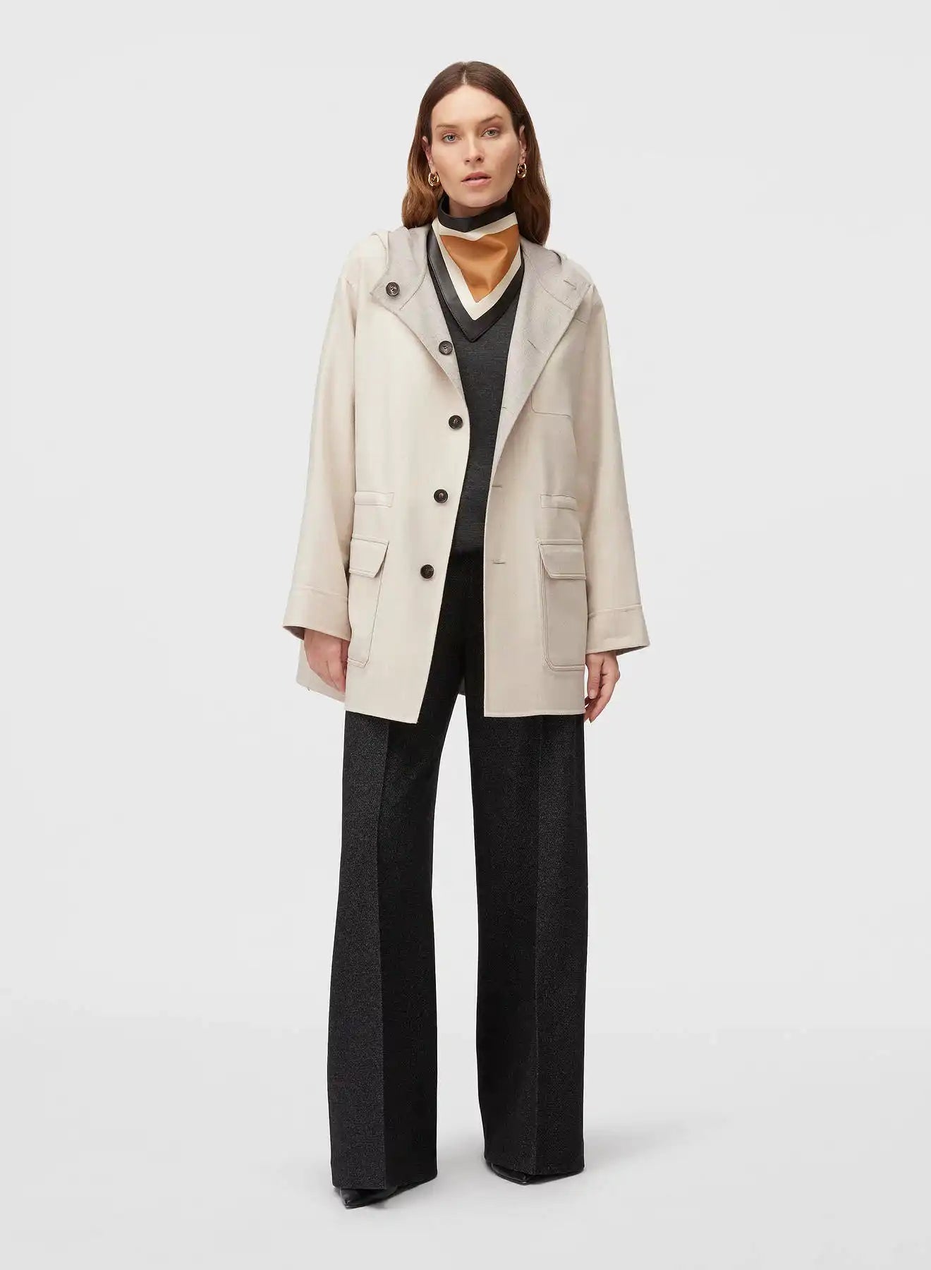Retori Double Rope Reversible Parka Ivory And Natural - Ready To Wear - Luxury Parkas for Women - Full Model