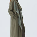 Retori Double Shawl Collar Coat Sage And Grey - Ready To Wear - Luxury Overcoats for Women