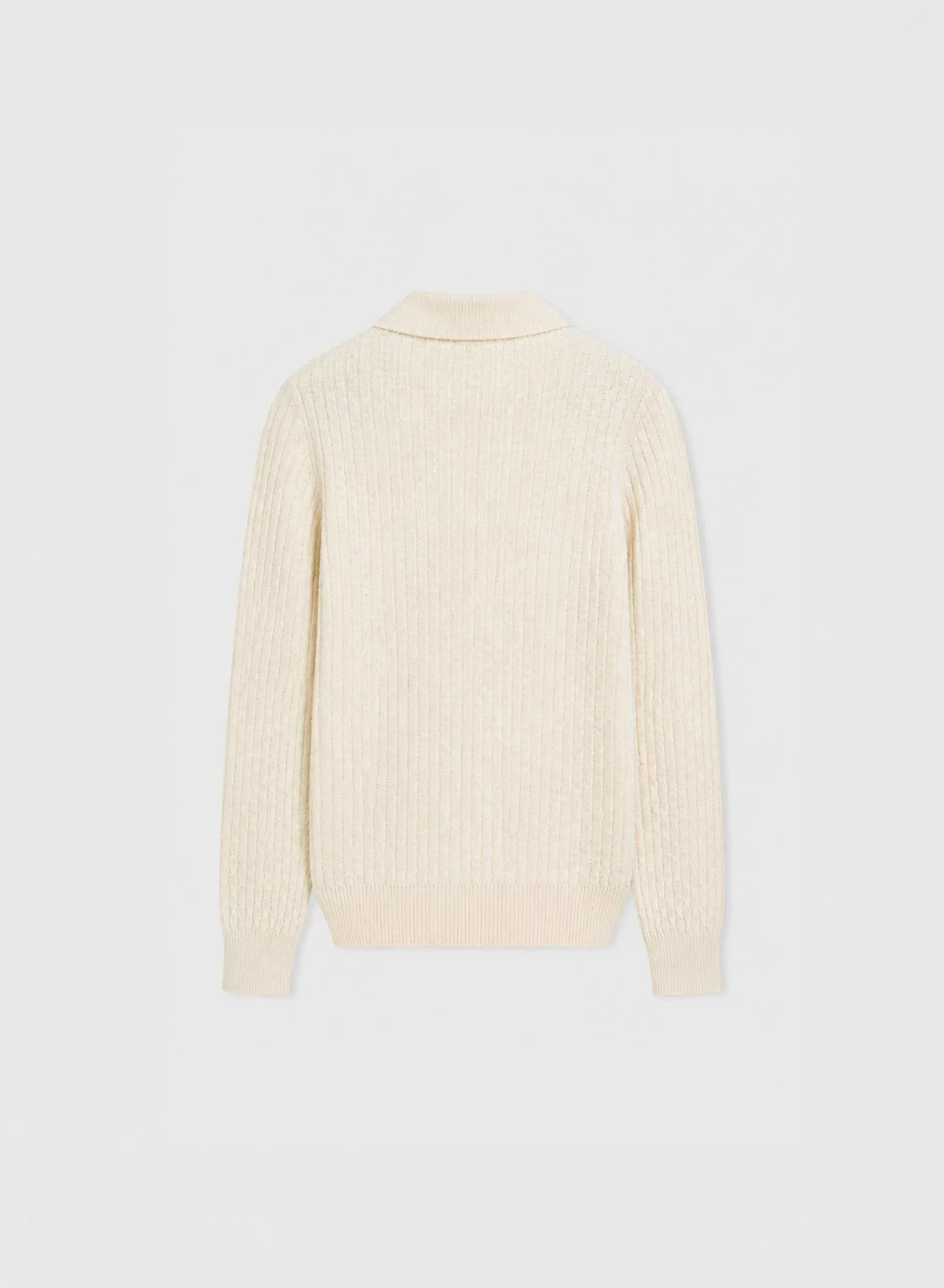 KNITTED DAMIER WOOL AND SILK CARDIGAN