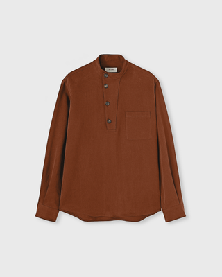Retori Polo Neck Shirt With Embroidery Clay - Ready To Wear - Luxury Shirts for Men