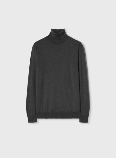 Retori Side Argyle Detail Turtleneck Anthracite - Knitwear - Luxury Sweaters for Men and Women