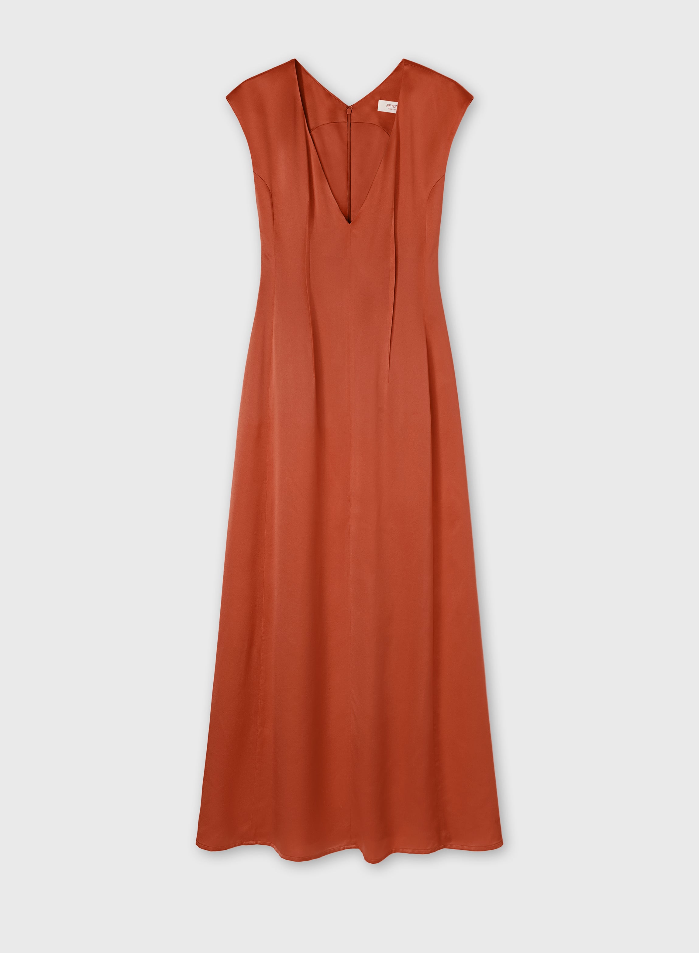 Retori V Neck Dress Clay - Ready To Wear - Luxury Dresses for Women