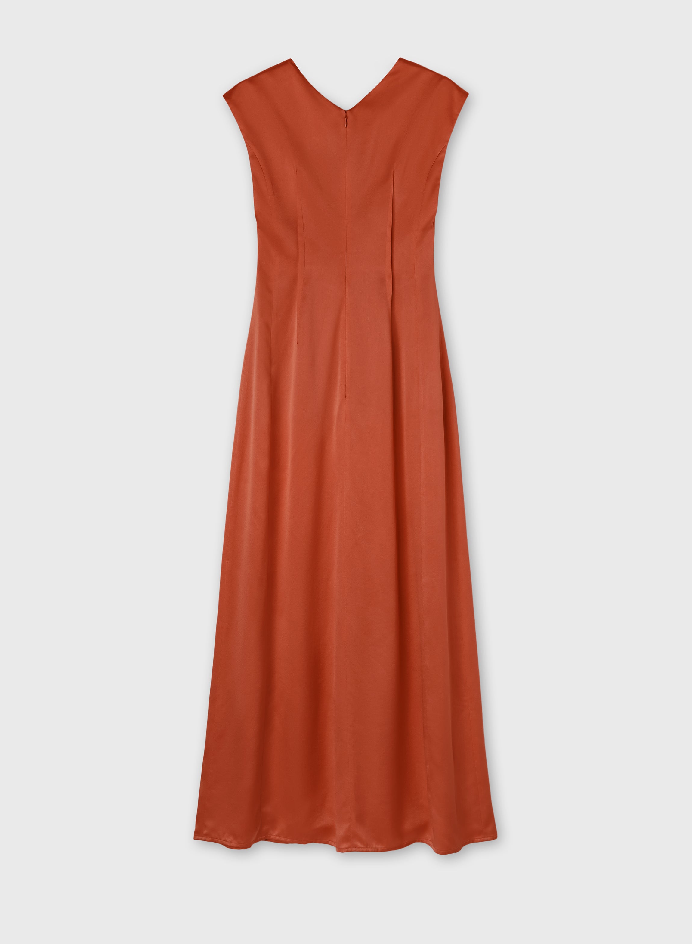 Retori V Neck Dress Clay - Ready To Wear - Luxury Dresses for Women - Back