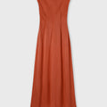 Retori V Neck Dress Clay - Ready To Wear - Luxury Dresses for Women - Back