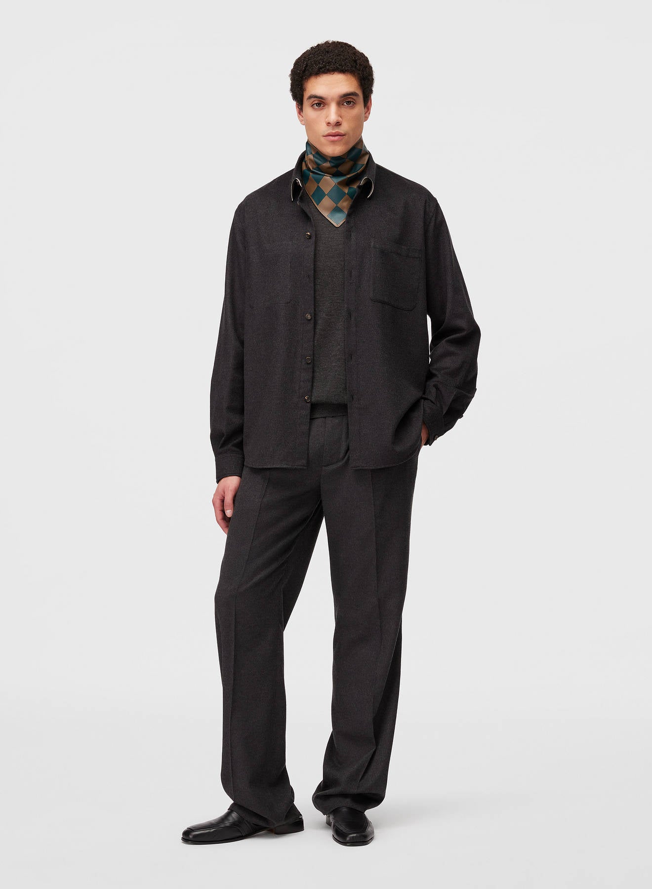 Retori Shirt Jacket Anthracite - Ready To Wear - Luxury Overshirts for Men - Full Model