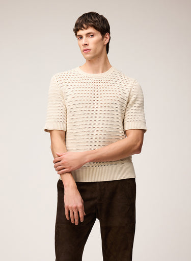 T-SHIRT IN MAGLIA A RETE DI COTONE