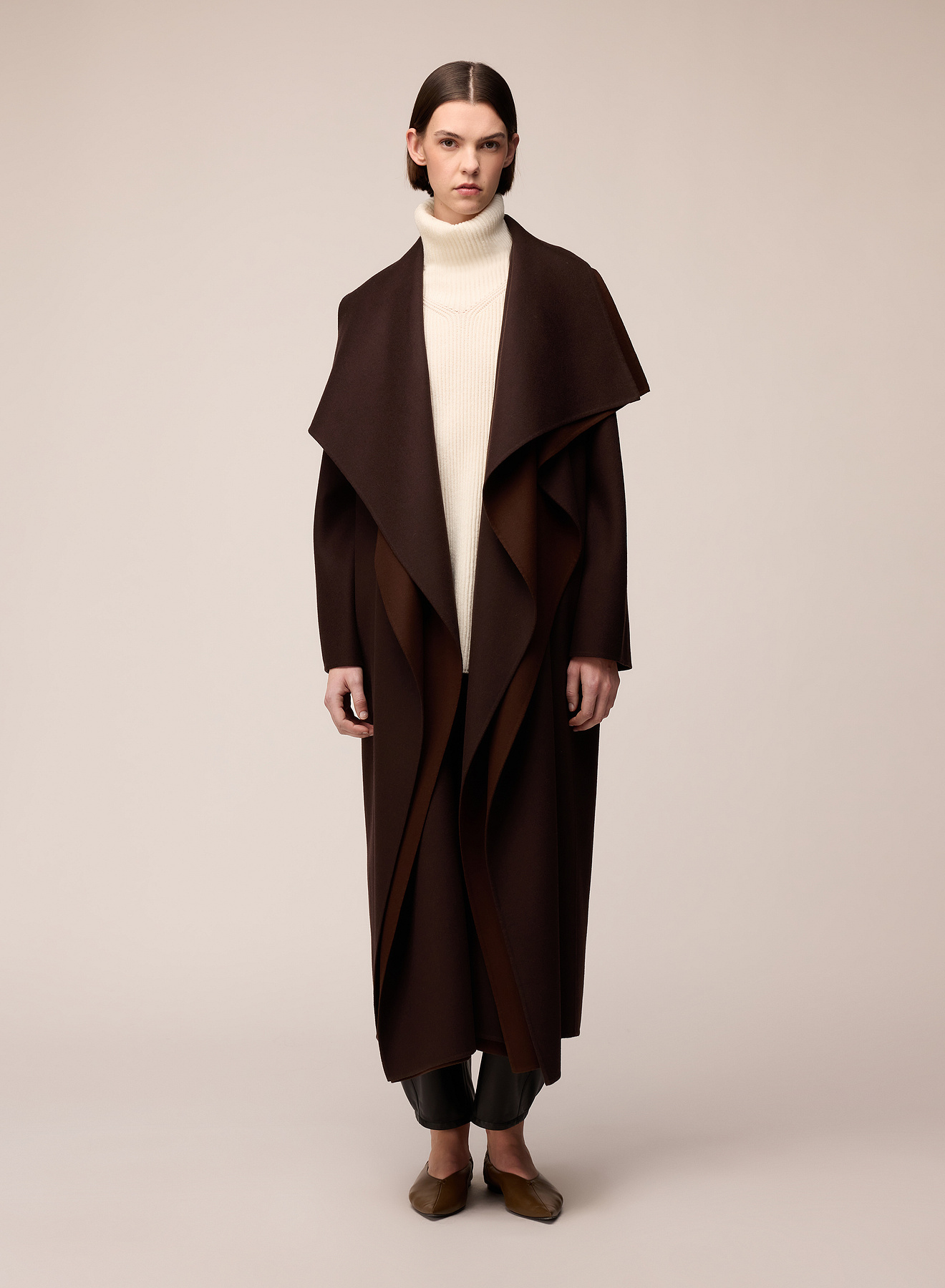 DOUBLE WOOL SHAWL COLLAR COAT