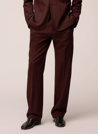 PANTALONI CON DUE PIEGHE IN LANA ELASTICIZZATA