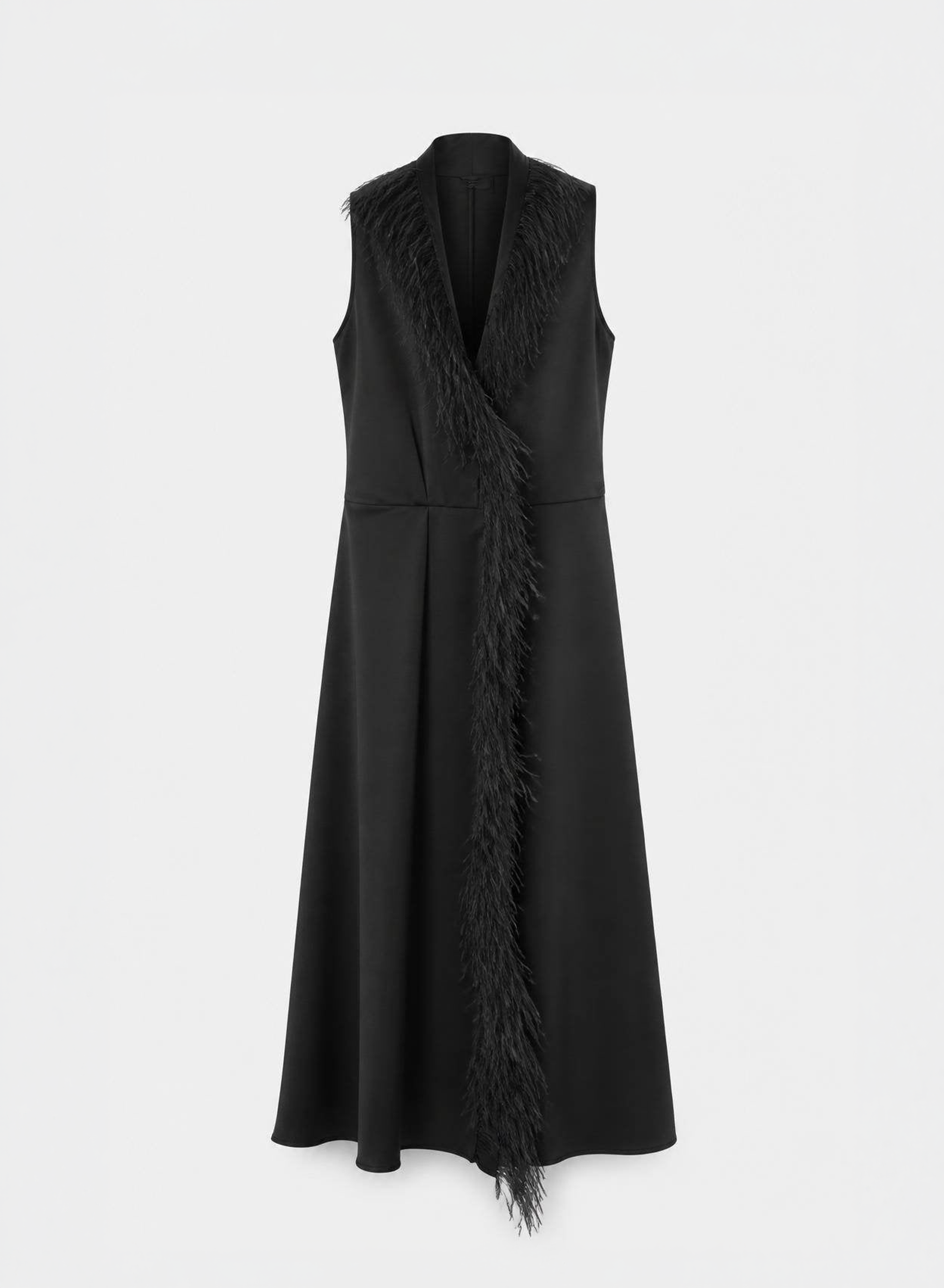 CADY WRAPPED DRESS WITH FEATHERS