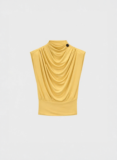TOP DRAPPEGGIATO IN JERSEY DI VISCOSA