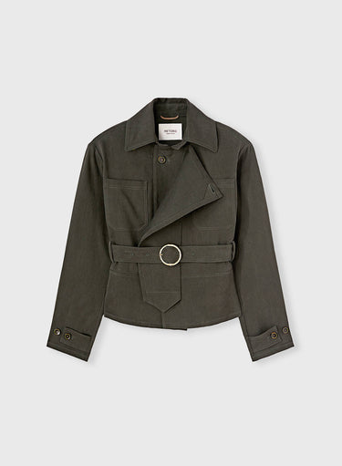 Retori Mini Trench Dark Green - Ready To Wear - Luxury Trench Coats for Women
