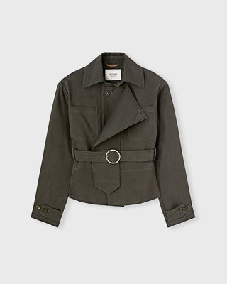 Retori Mini Trench Dark Green - Ready To Wear - Luxury Trench Coats for Women