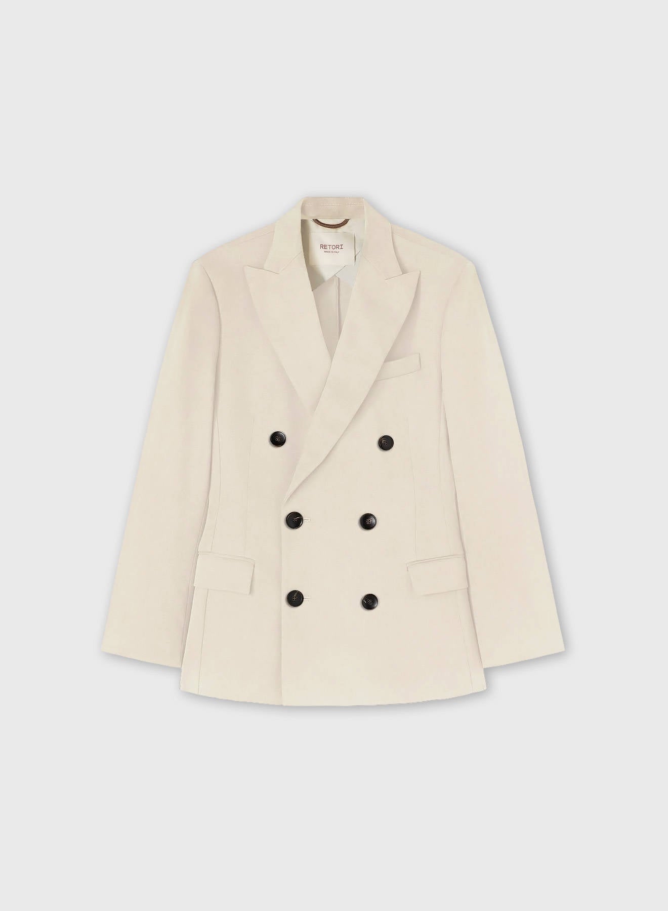 PEACH TOUCH LINEN DOUBLE BREASTED BLAZER BUTTER