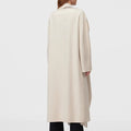 Retori Double Shawl Collar Coat Ivory And Natural - Ready To Wear - Luxury Overcoats for Women - Back Model