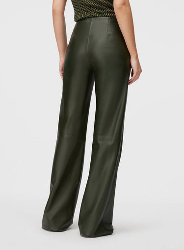 Retori Leather Pants Military Green - Ready To Wear - Luxury Trousers for Women - Back