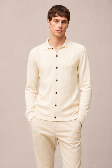 CARDIGAN IN MAGLIA CON MIX DI PUNTI