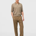 Retori Micro Argyle Polo Sand - Knitwear - Luxury Polos for Men - Full Model