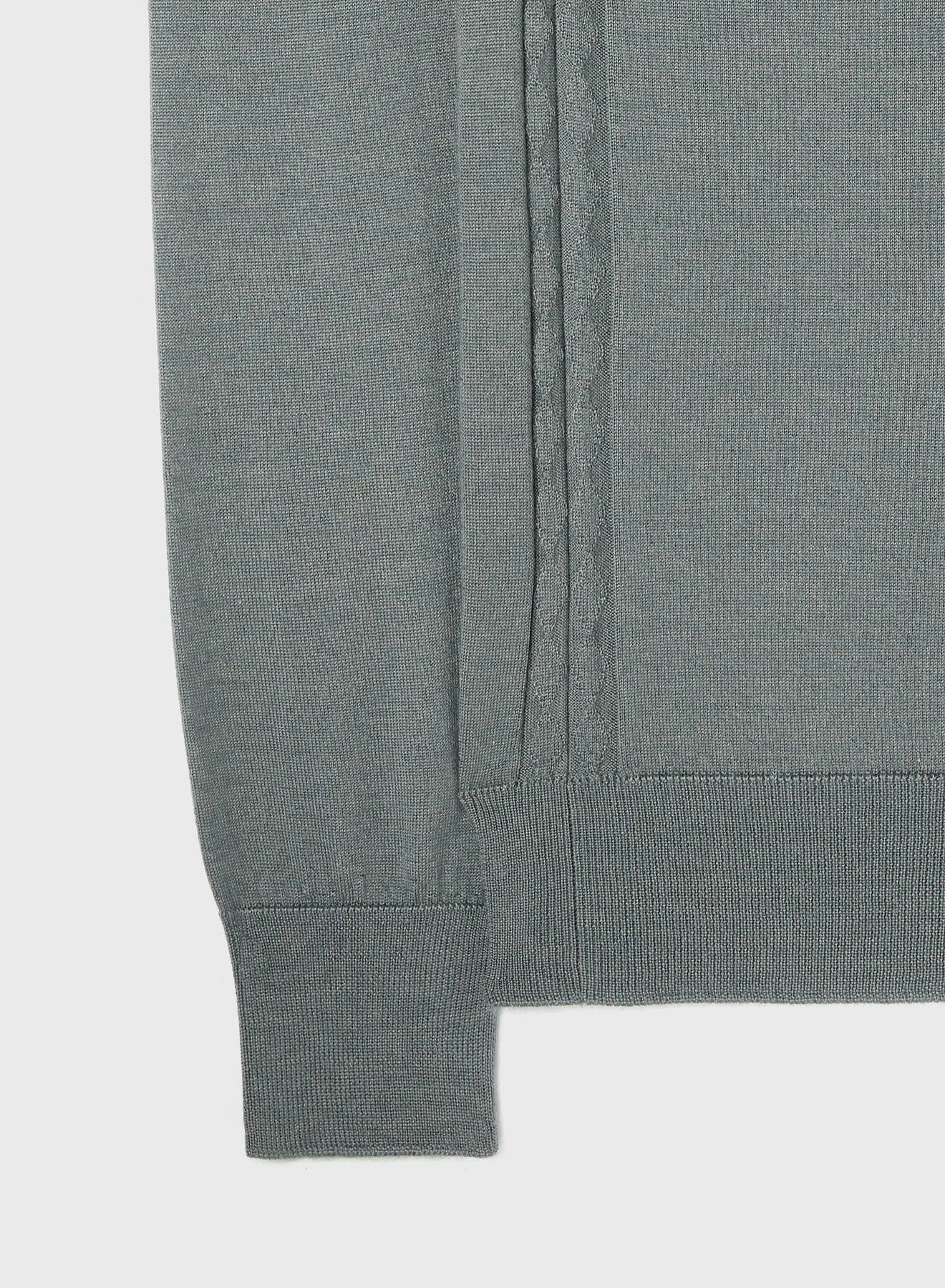 SIDE ARGYLE DETAIL LONG SLEEVE POLO SAGE