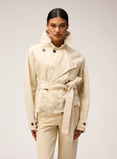 MINI TRENCH IN DENIM