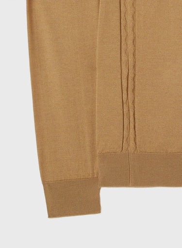 Retori Side Argyle Detail Crewneck Sand - Knitwear - Luxury Sweaters for Men and Women - Detail Sleeve