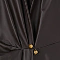 Retori Leather Vest Dress Chocolate - Ready To Wear - Luxury Dresses for Women - Detail