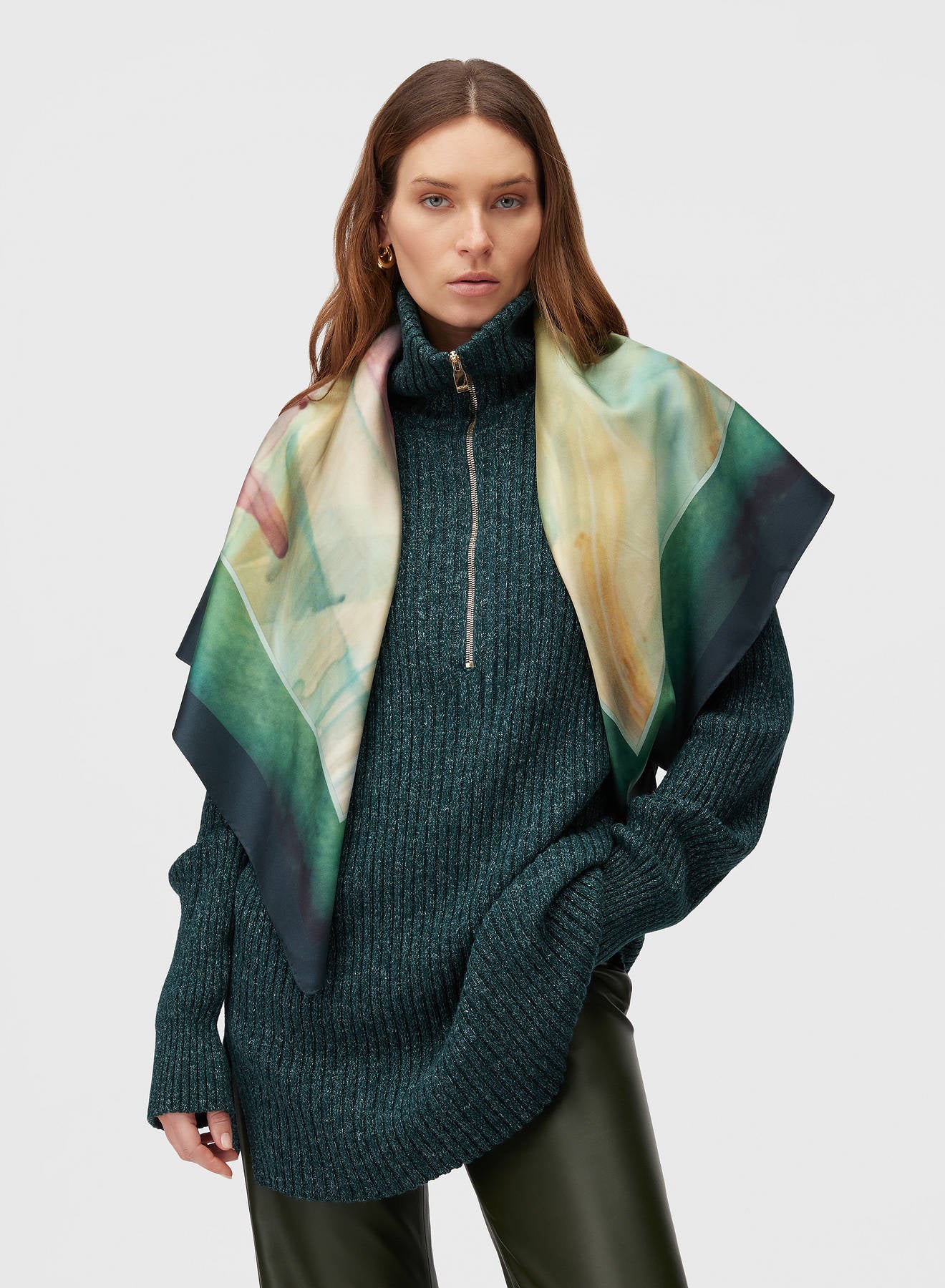 Retori Printed Foulard Multicolor - Accessories - Luxury Scarves & Shawls for Women - Full Model