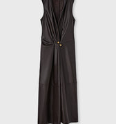 Retori Leather Vest Dress Chocolate - Ready To Wear - Luxury Dresses for Women