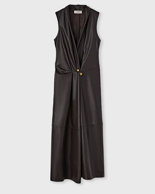 Retori Leather Vest Dress Chocolate - Ready To Wear - Luxury Dresses for Women