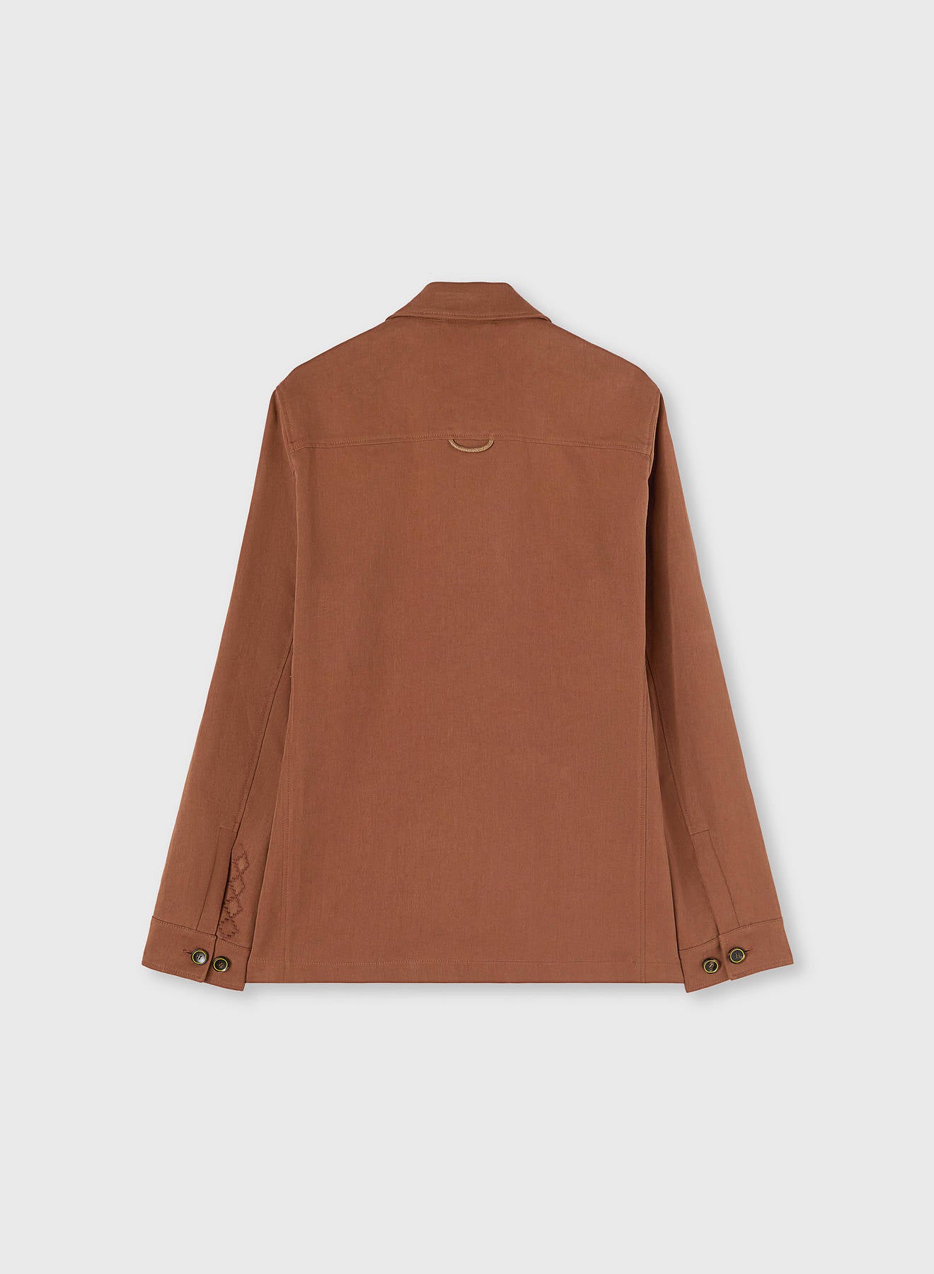 SAHARIENNE WITH FOUR POCKETS AND EMBROIDERY CLAY