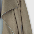 Retori Double Shawl Collar Coat Sage And Grey - Ready To Wear - Luxury Overcoats for Women - Detail