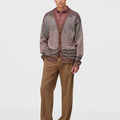 Retori Jacquard Cardigan Amaranto - Knitwear - Luxury Cardigans for Men - Full Model