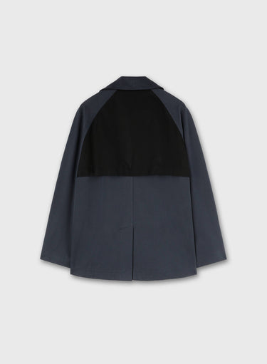 TRENCH CORTO IN COTONE E CASHMERE CON DETTAGLI A CONTRASTO