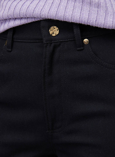 Retori Wide Leg Denim Pants Navy - Ready To Wear - Luxury Trousers for Women - Detail