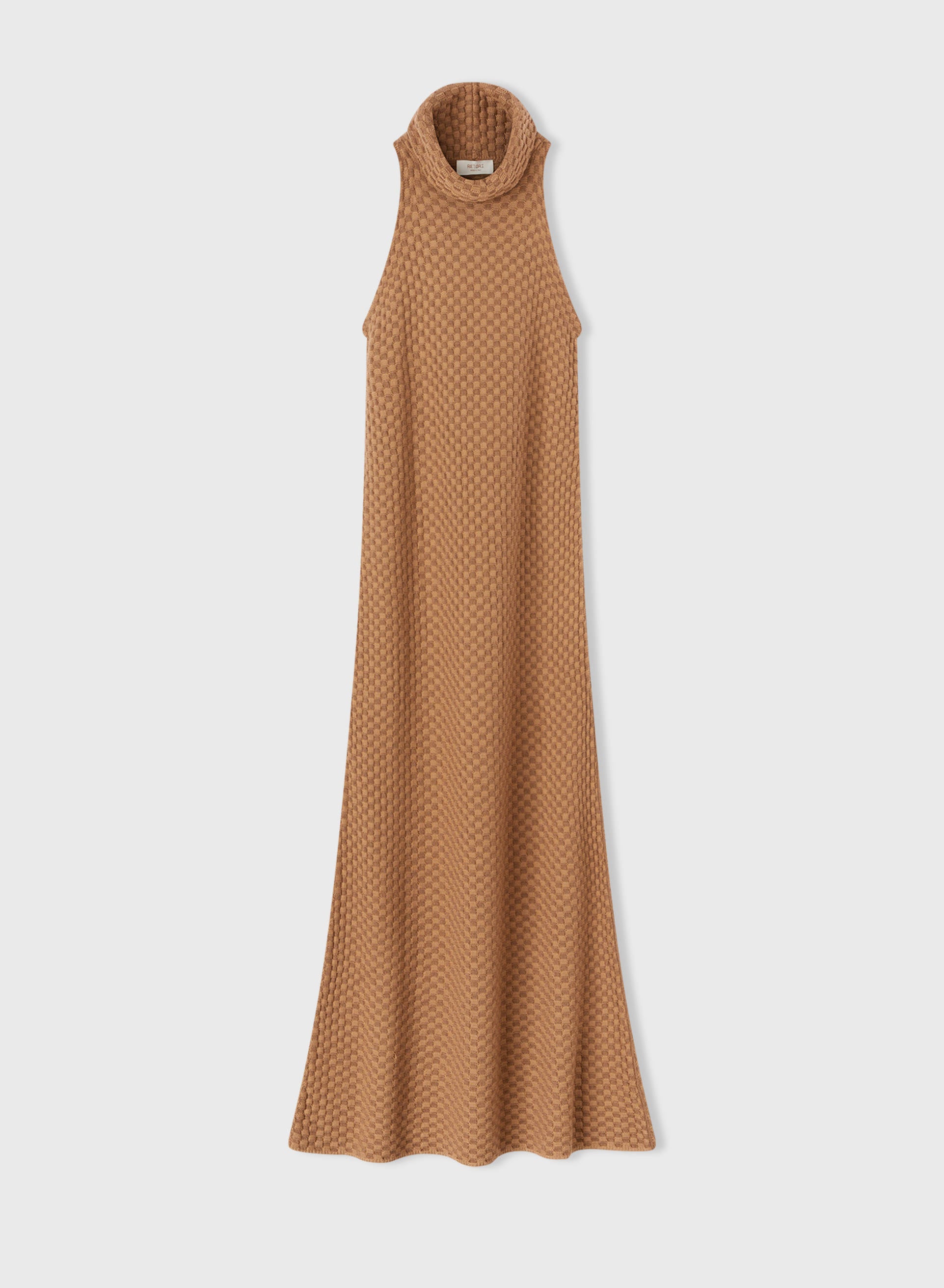 Retori Jacquard Sleeveless Maxi Collar Long Dress Camel - Knitwear - Luxury Dresses for Women