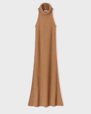 Retori Jacquard Sleeveless Maxi Collar Long Dress Camel - Knitwear - Luxury Dresses for Women
