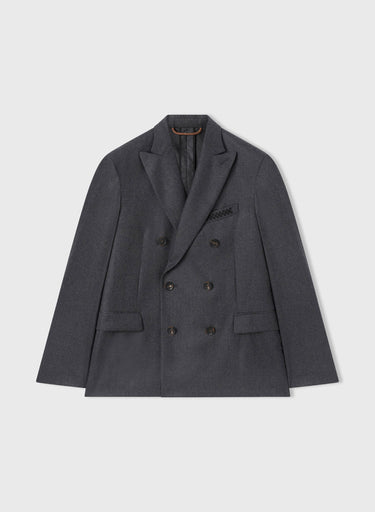 Retori Double Breasted Peak Lapel Blazer With Embroidered Detail Grey - Ready To Wear - Luxury Coats & Jackets for Men