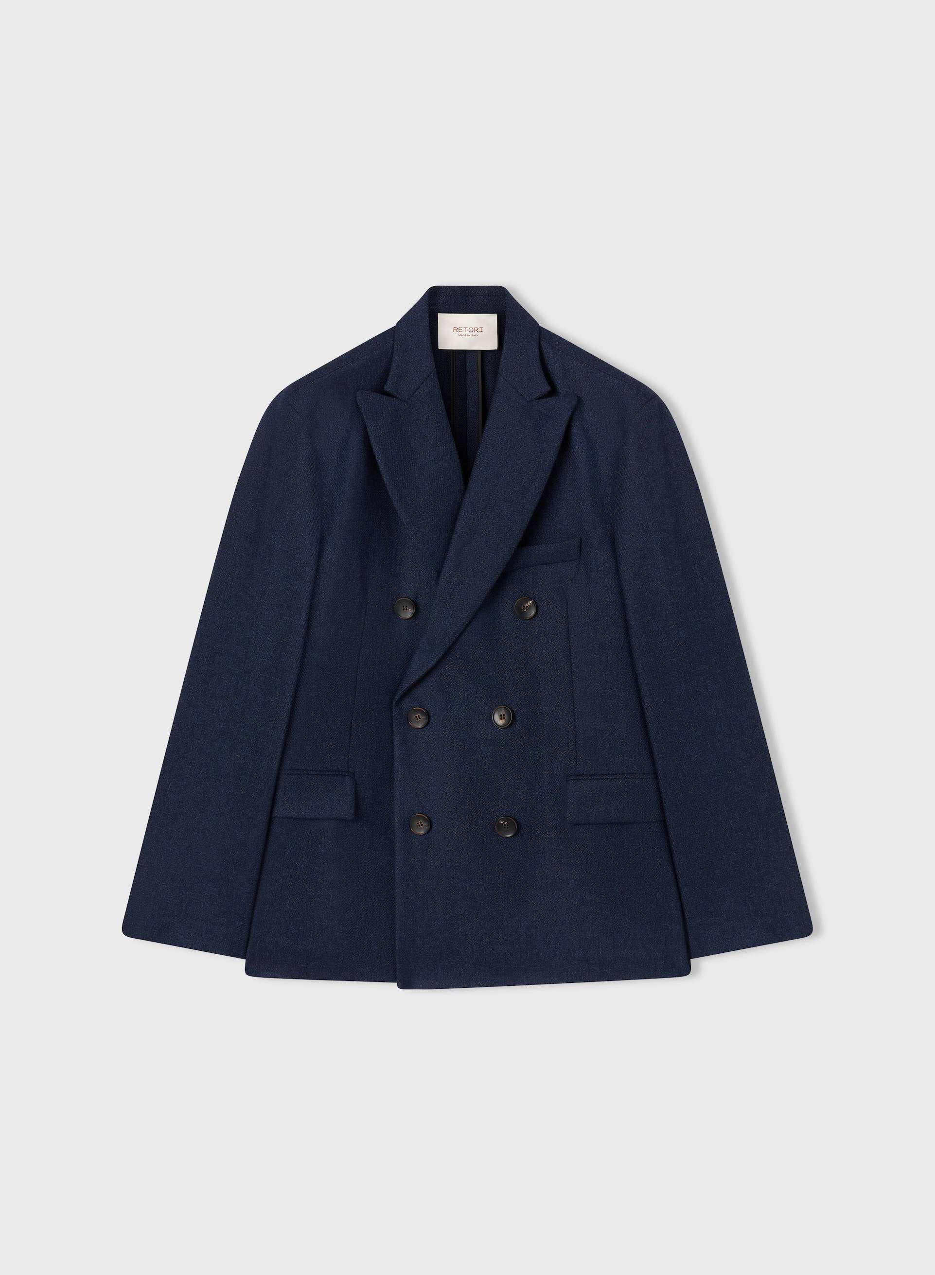 DOUBLE BREASTED PEAK LAPEL BLAZER NAVY