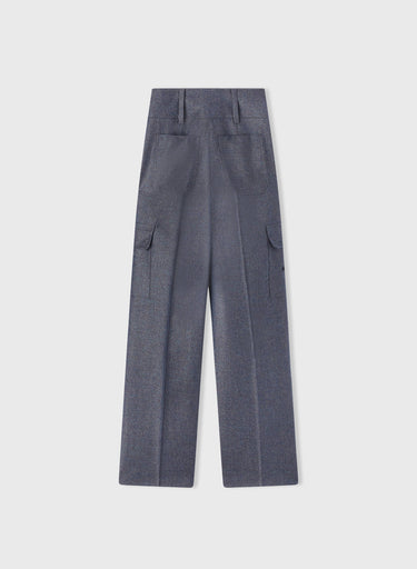 Retori Embroidered Cargo Pants Denim Blu - Ready To Wear - Luxury Cargo Pants for Women