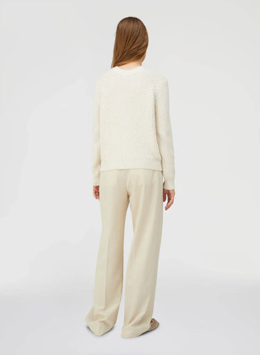 Retori Damier Wool And Silk Jacquard Crewneck Ivory - Knitwear - Luxury Sweaters for Women - Back