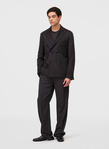 Retori Double Breasted Blazer Anthracite - Ready To Wear - Luxury Coats & Jackets for Men - Full Model