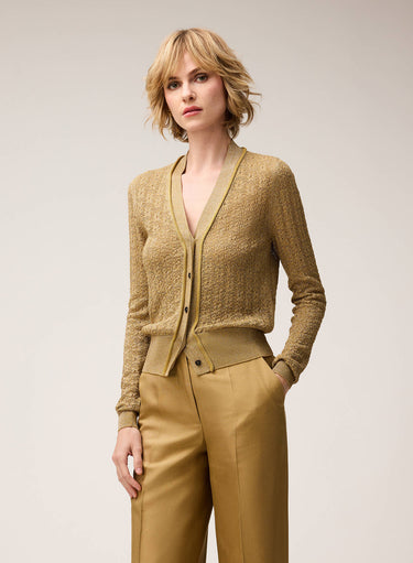 CARDIGAN IN MAGLIA JACQUARD LUREX