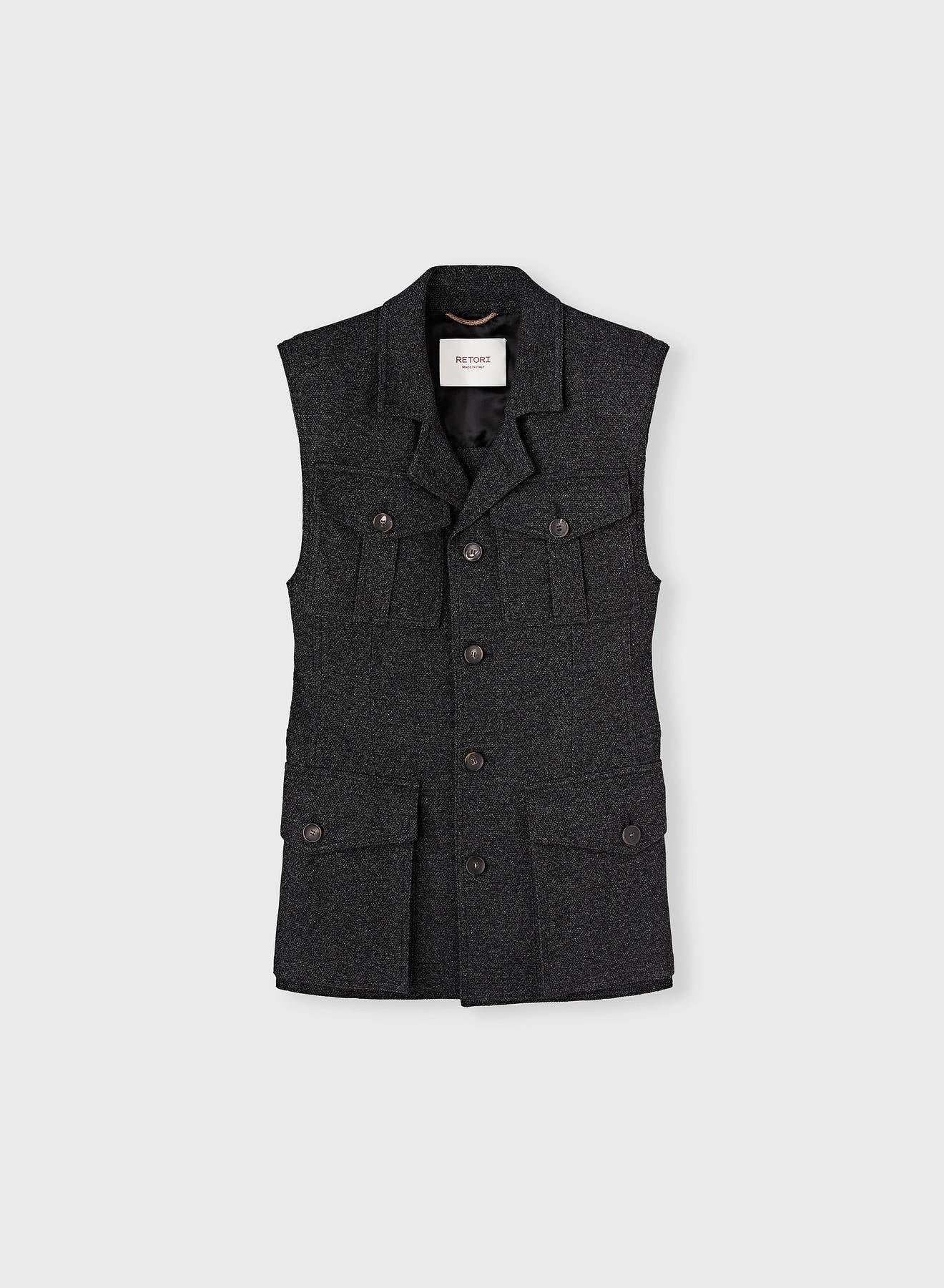 Retori Heavy Jersey Saharienne Vest Black - Ready To Wear - Luxury Vests for Women