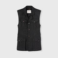 Retori Heavy Jersey Saharienne Vest Black - Ready To Wear - Luxury Vests for Women