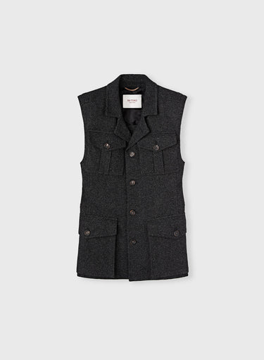 Retori Heavy Jersey Saharienne Vest Black - Ready To Wear - Luxury Vests for Women