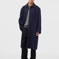 Retori Double Jacquard Coat Navy And Sky - Ready To Wear - Luxury Overcoats for Men - Full Model