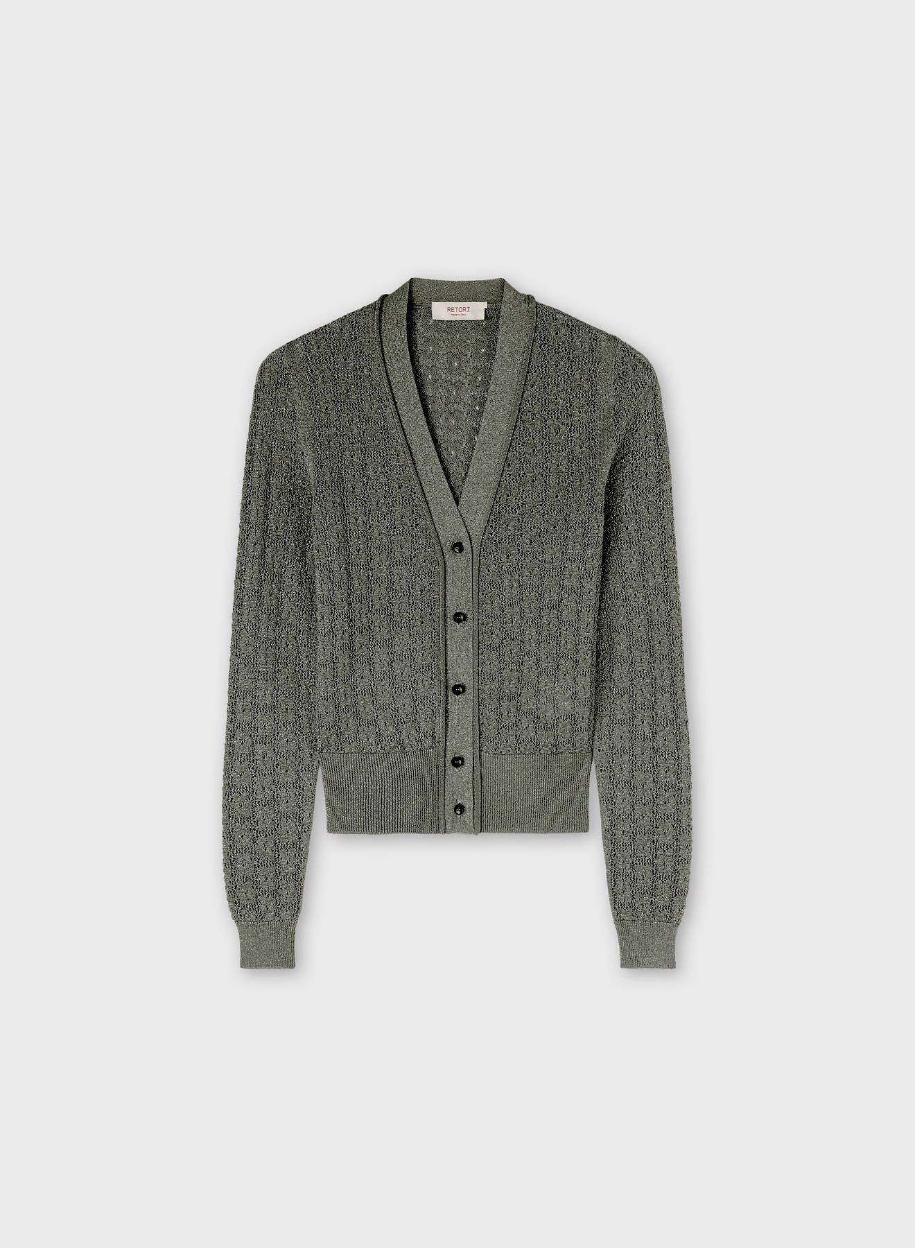 LUREX JACQUARD KNIT CARDIGAN DARK GREEN